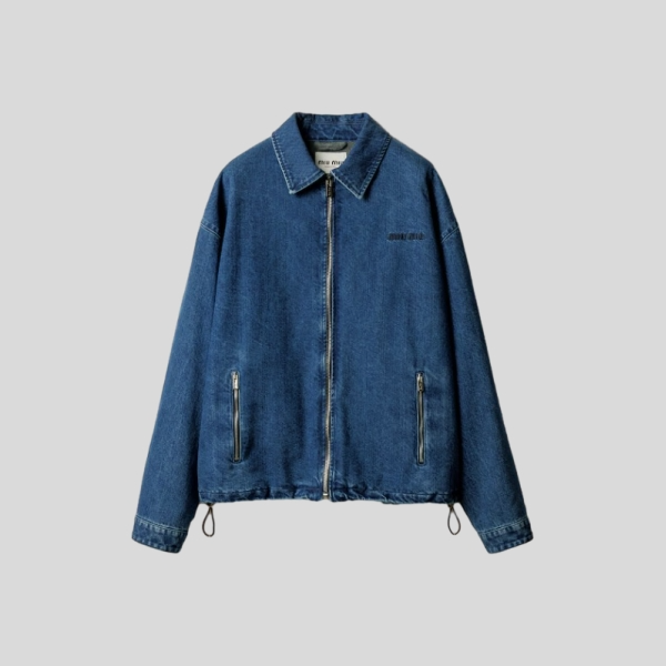 미우미우 캐시미어 데님 블루종 자켓