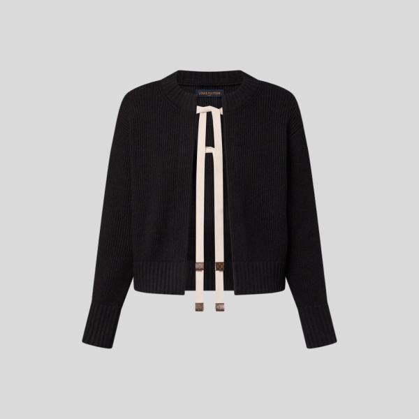 루이비통 리본 타이 가디건