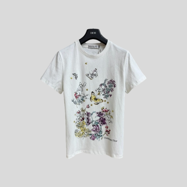 디올 버터플라이 프린트 티셔츠
