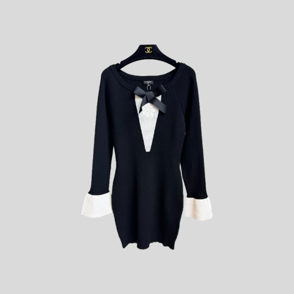 샤넬 리본 니트 원피스