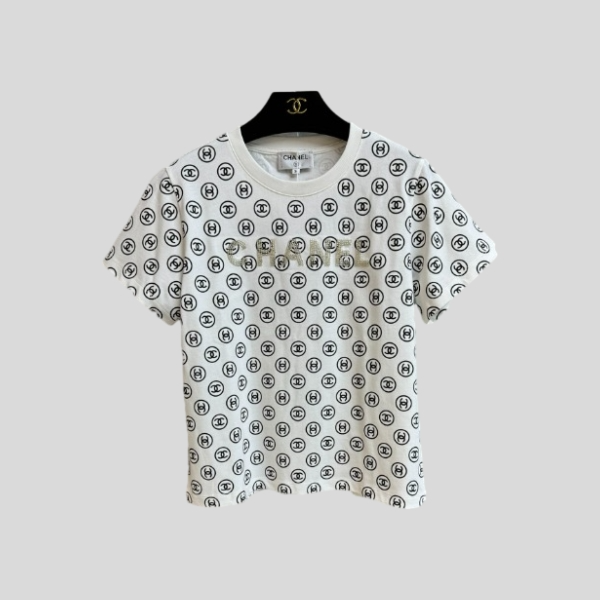 샤넬 비즈 레터 티셔츠