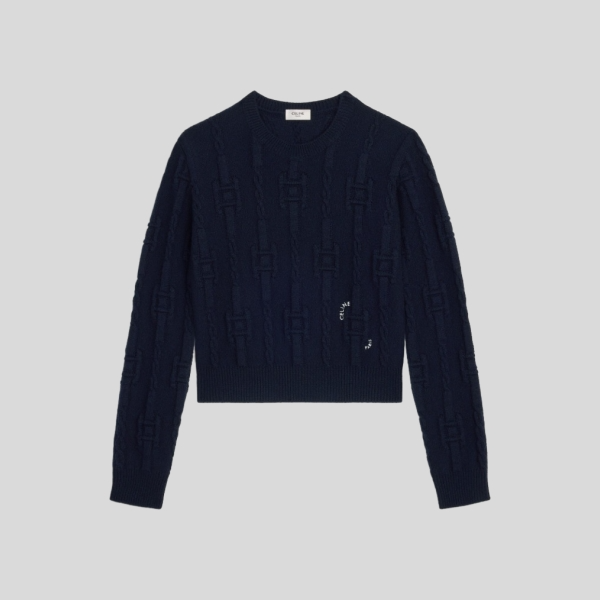 셀린느 캐시미어 체인 크루넥 스웨터