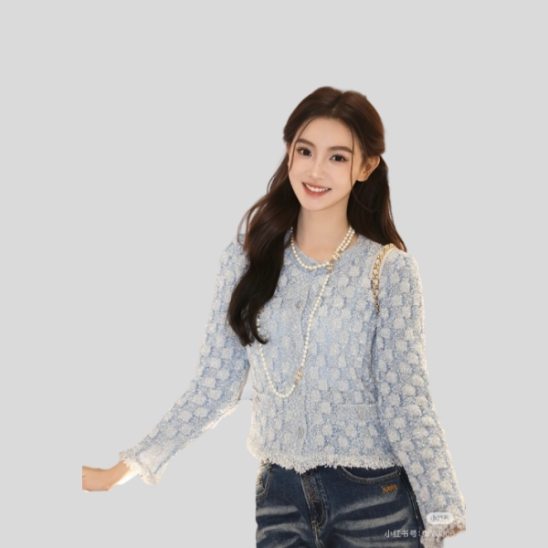 샤넬 쉬머링 태슬 가디건