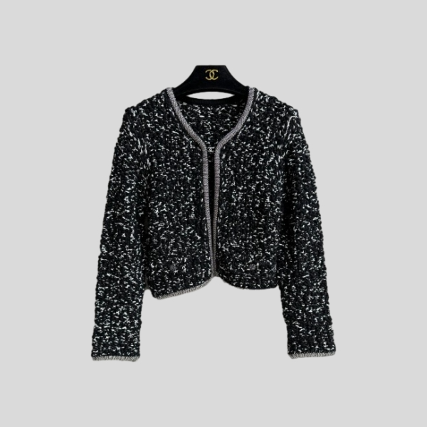 샤넬 라인스톤 브레이디드 자켓