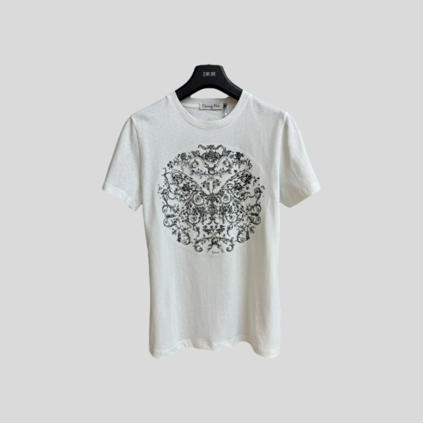 디올 버터플라이 비즈 티셔츠