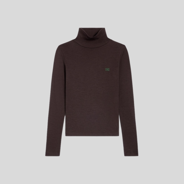 셀린느 터틀넥 탑 브라운