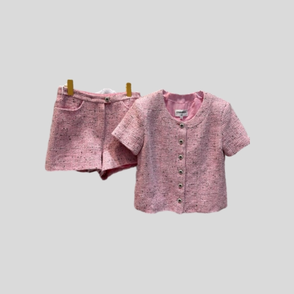 샤넬 핑크 트위드 세트