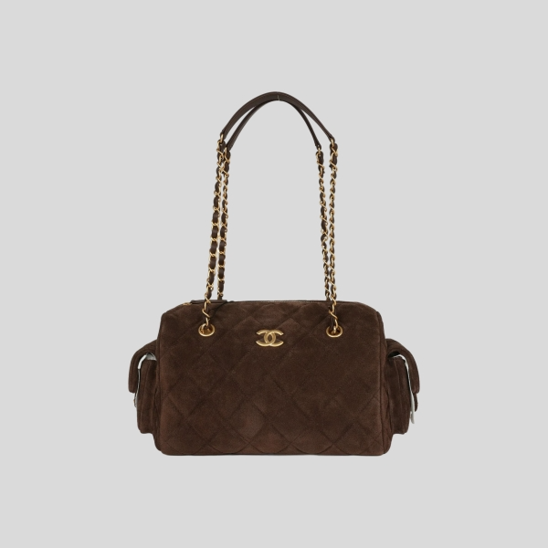 샤넬 스웨이드 볼링백