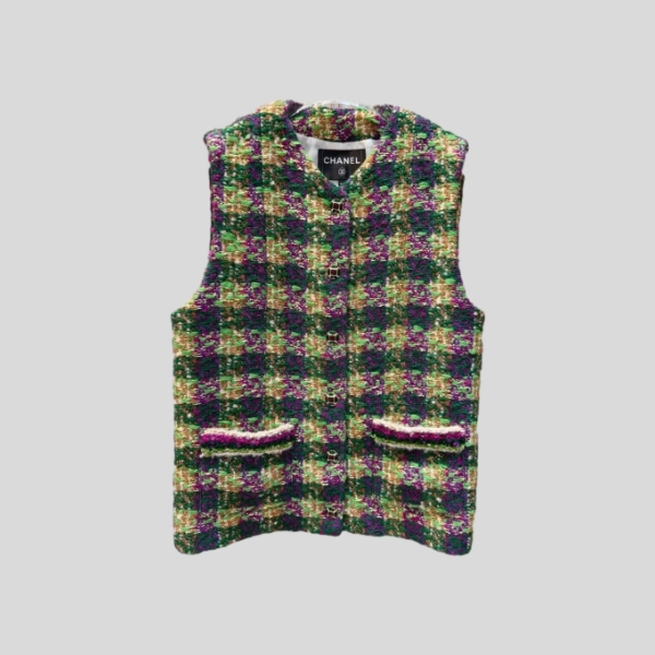 샤넬 플레드 트위드 베스트