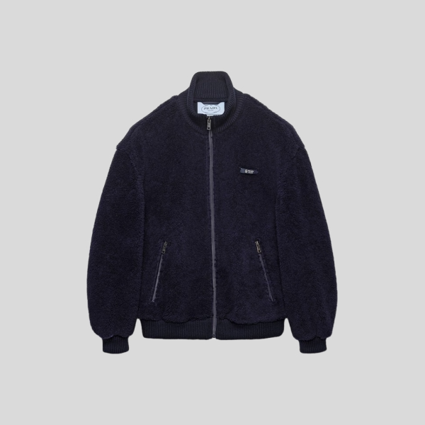 프라다 플리스 자켓 네이비 