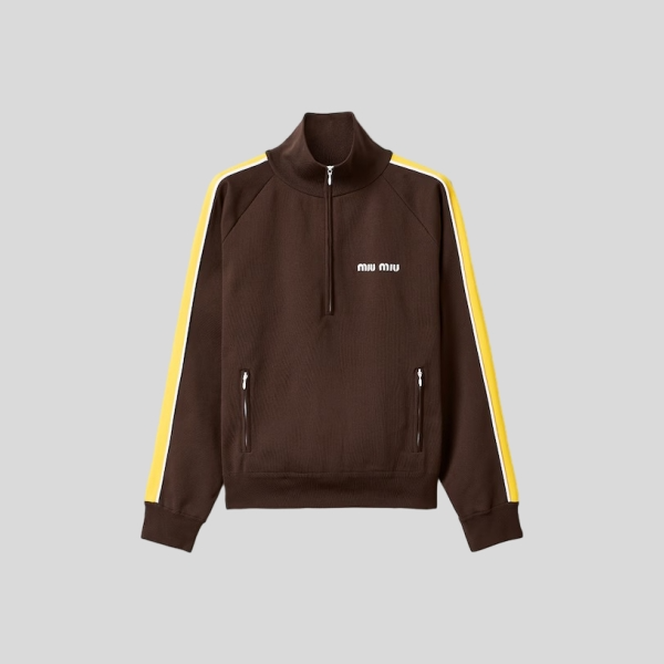 미우미우 테크니컬 원사 지퍼 스웨트셔츠