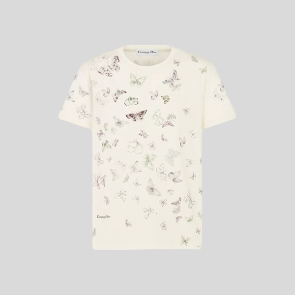 디올 베이지 코튼 저지 티셔츠