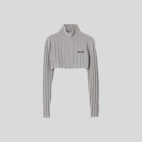 미우미우 울 캐시미어 크롭 가디건