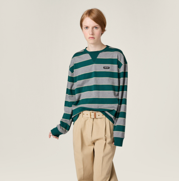 미우미우 스트라이프 저지 맨투맨